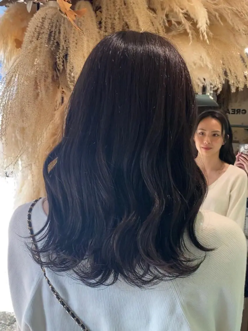 セミロング カラー 透明感カラー/韓国 ヘア🩶yuri🩵のヘアスタイル
