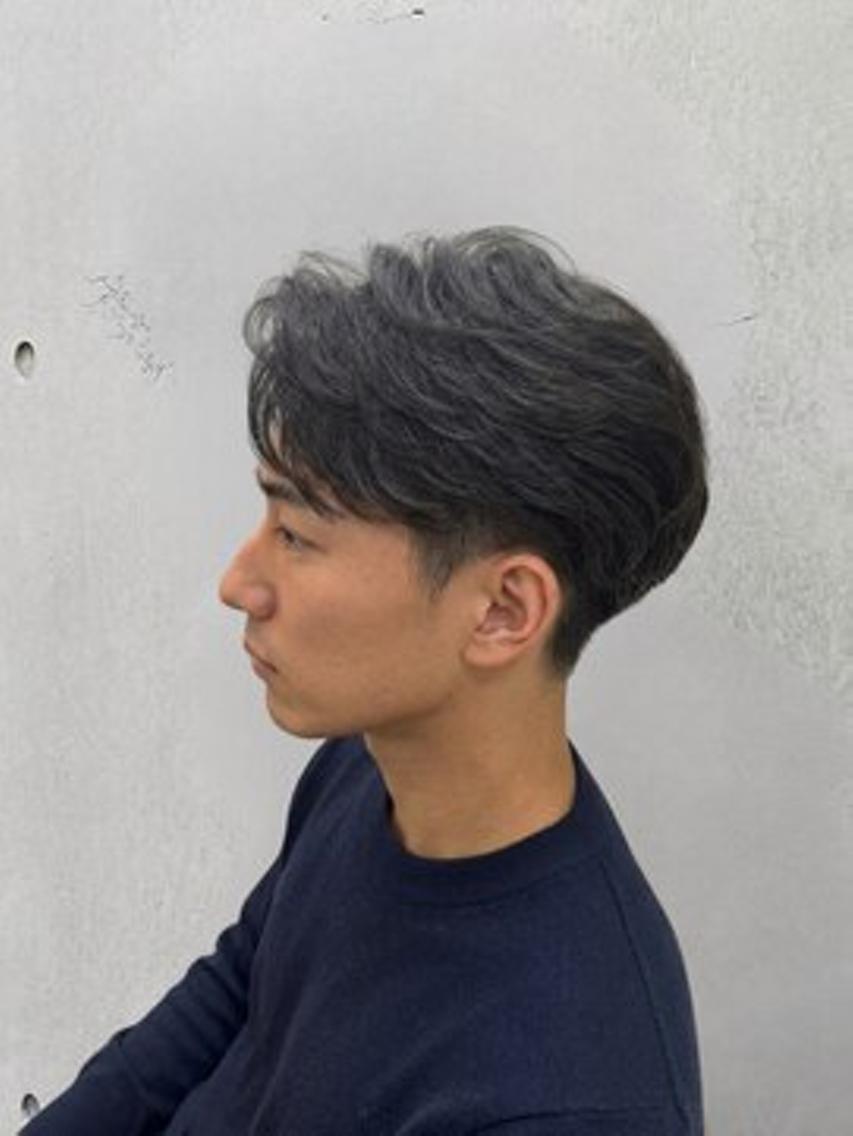 メンズ パーマ センターパート メンズパーマ カット パーマ メンズ/毛流れパーマ /鈴木健友のヘアスタイル
