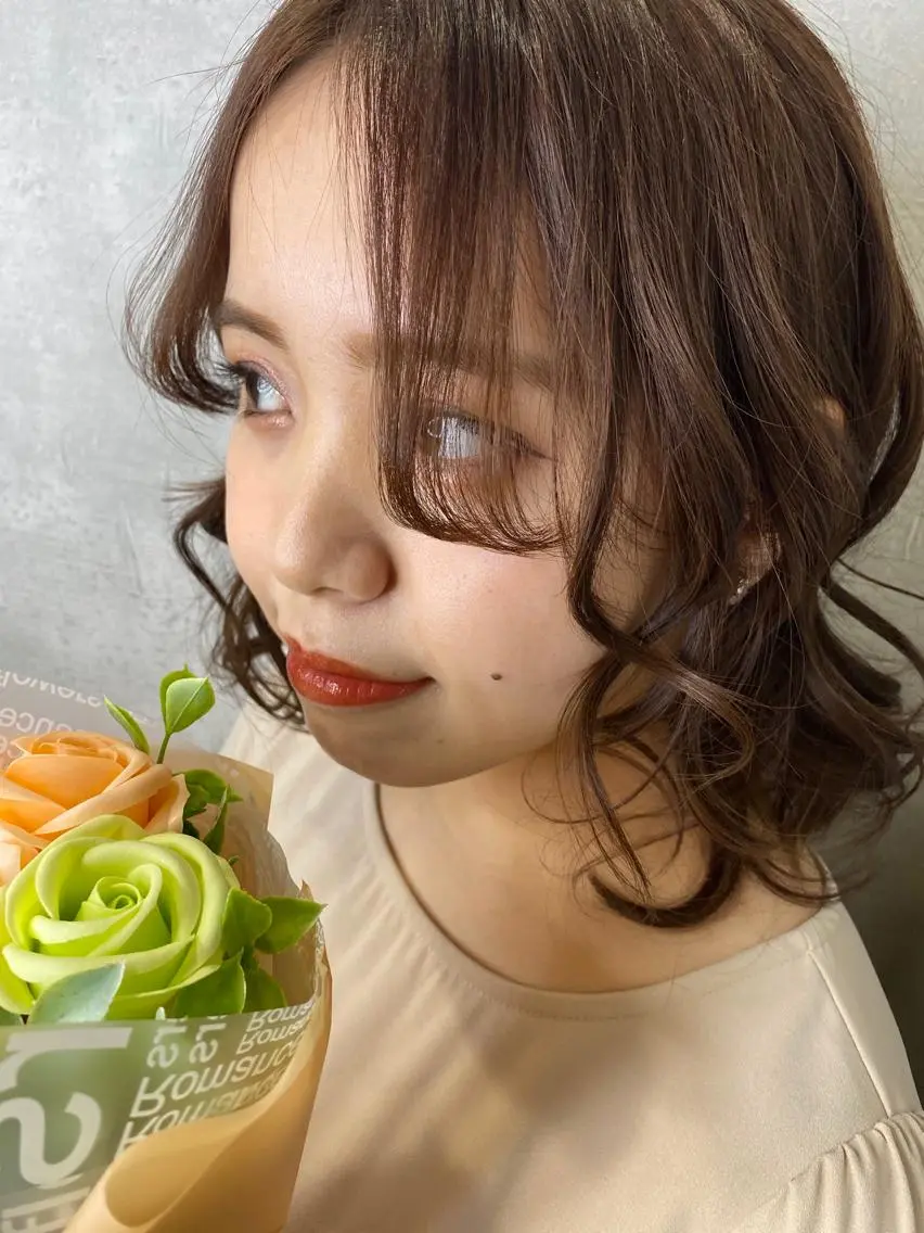 ミディアム カット 縮毛矯正 トリートメント 美髪/髪質改善 縮毛矯正/透けカラーのヘアスタイル