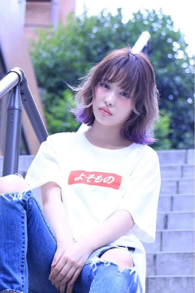 ミディアム カット ヘアカラー トリートメント 一ノ瀬 暁のヘアスタイル