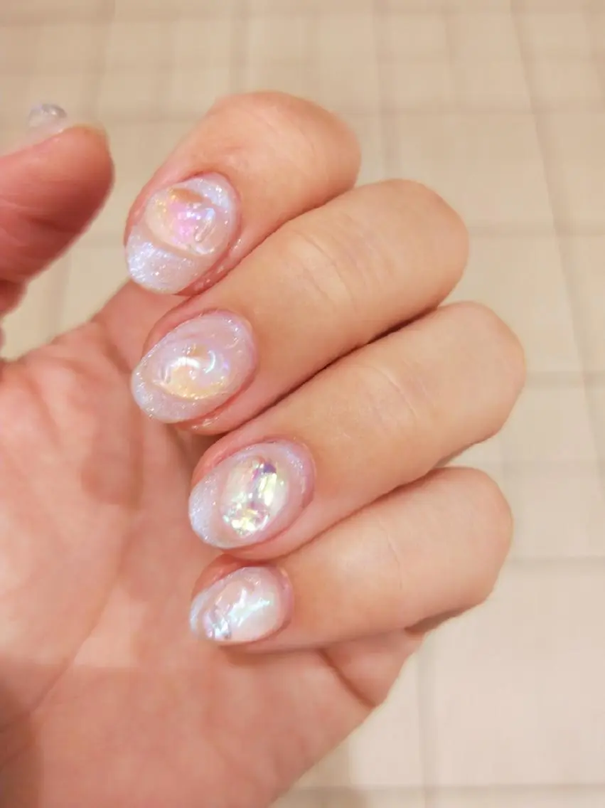 ネイル はばすみれ🎀ﾈｲﾙ 光ﾌｪｲｼｬﾙ ﾍｱのネイルデザイン