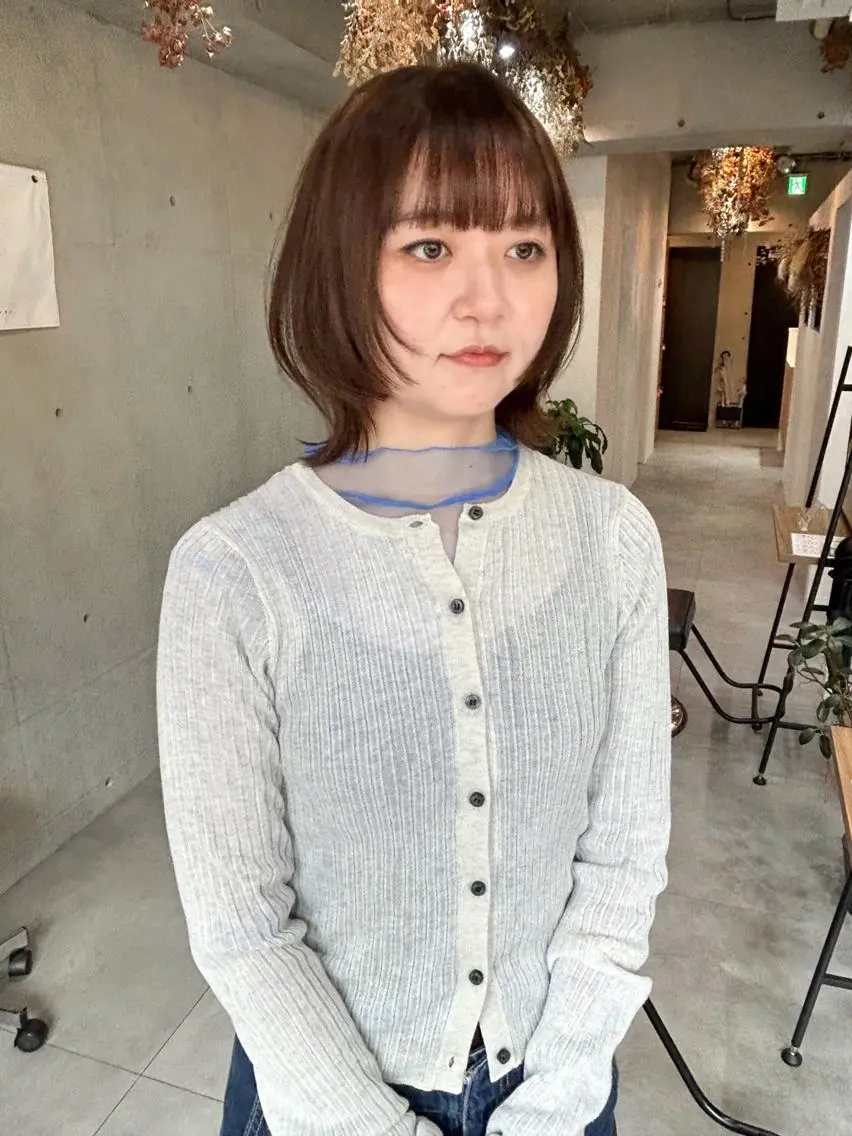 ミディアム ボブレイヤー ボブ レイヤーカット 小顔カット カット ヘアカラー Blume…Kent レイヤーカット特化のヘアスタイル