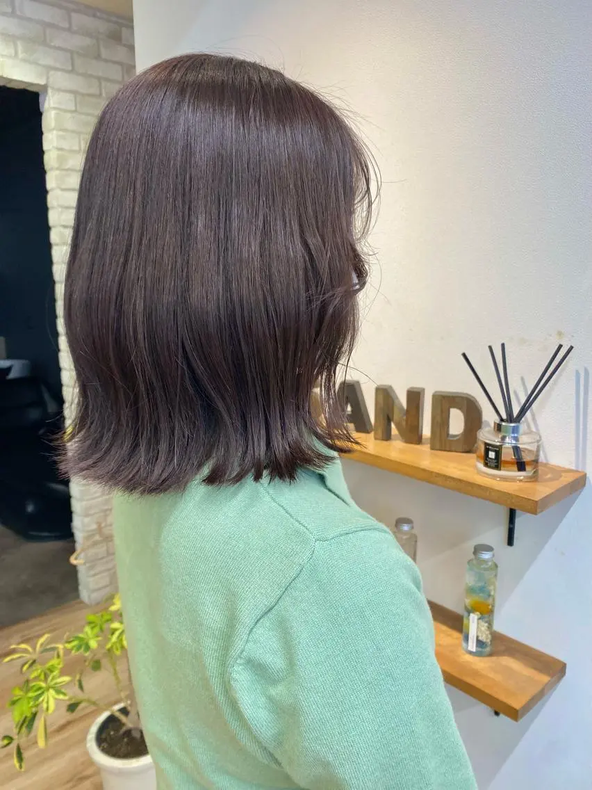 ミディアム カラー ブリーチ 透明感カラー ラベンダーカラー ブリーチなしカラー ✨️今だけ無料✨️ 鶴田みなみのヘアスタイル