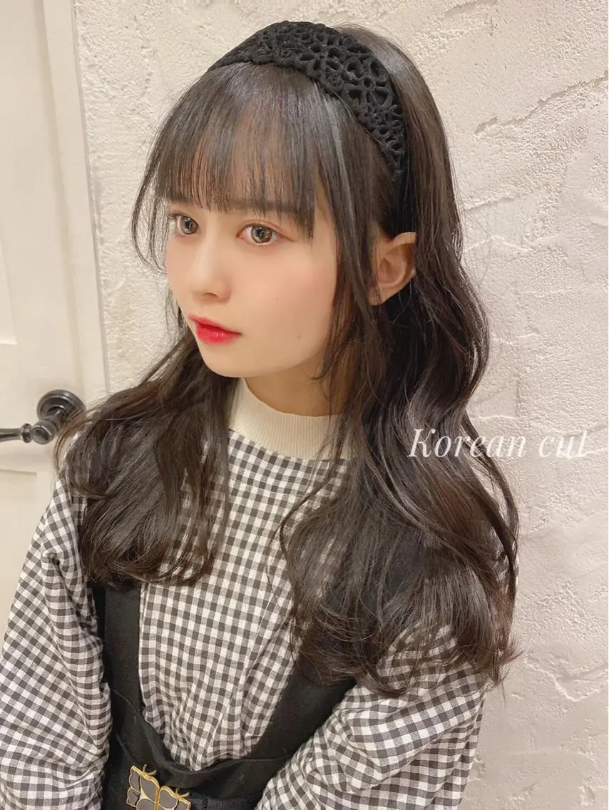 ロング 韓国風ヘア 小顔カット カット トリートメント ✨透明感ケアカラー✨ 長野ゆきなのヘアスタイル