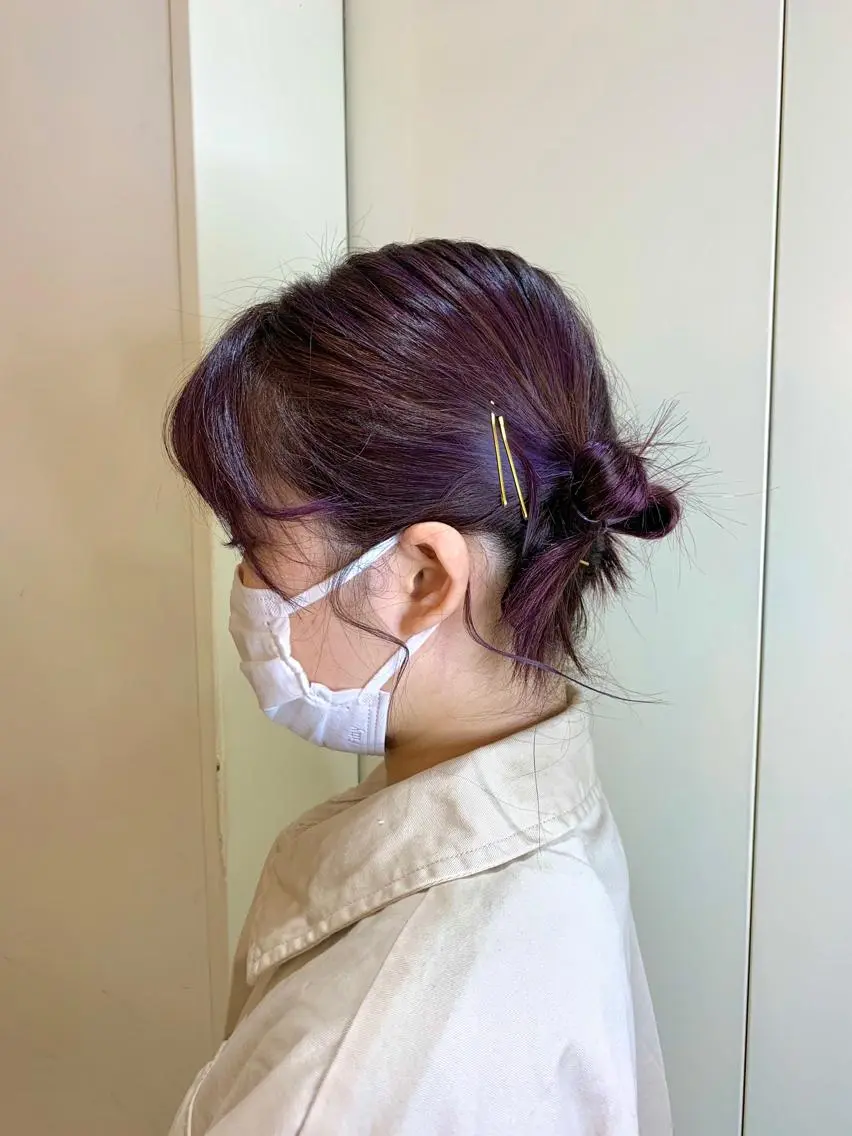 カラー ヘアアレンジ ブリーチ ハイトーンカラー 桃果 momokaのヘアスタイル