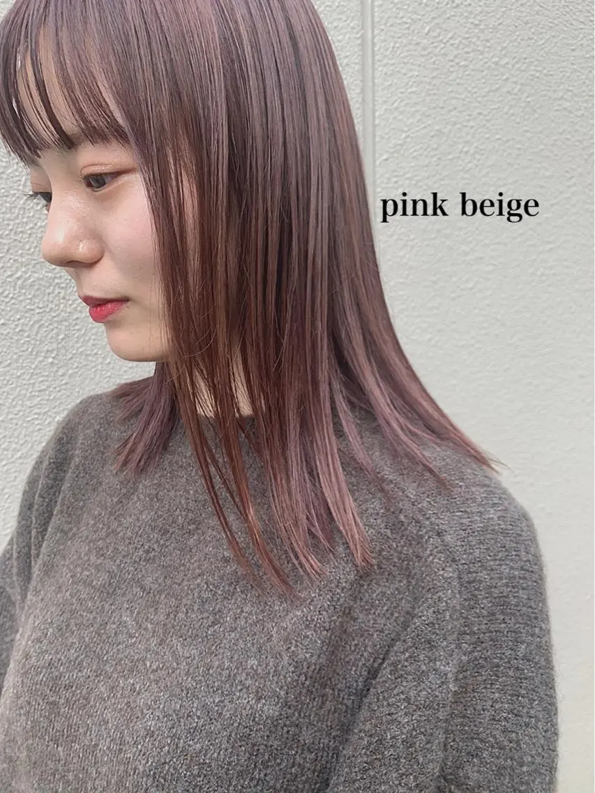 セミロング カラー 透明感カラー👑 井上美乃里のヘアスタイル