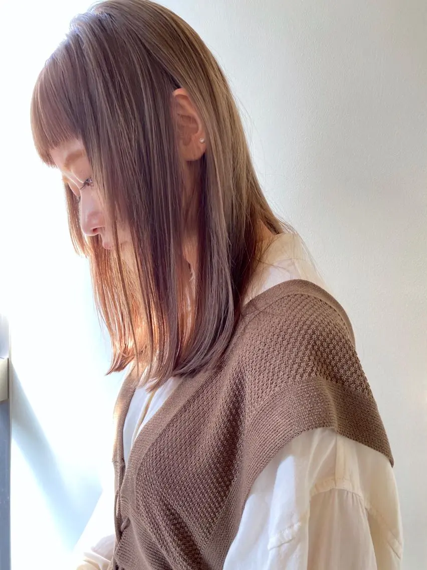 ミディアム カット ヘアカラー MION✂️ 似合わせカットのヘアスタイル