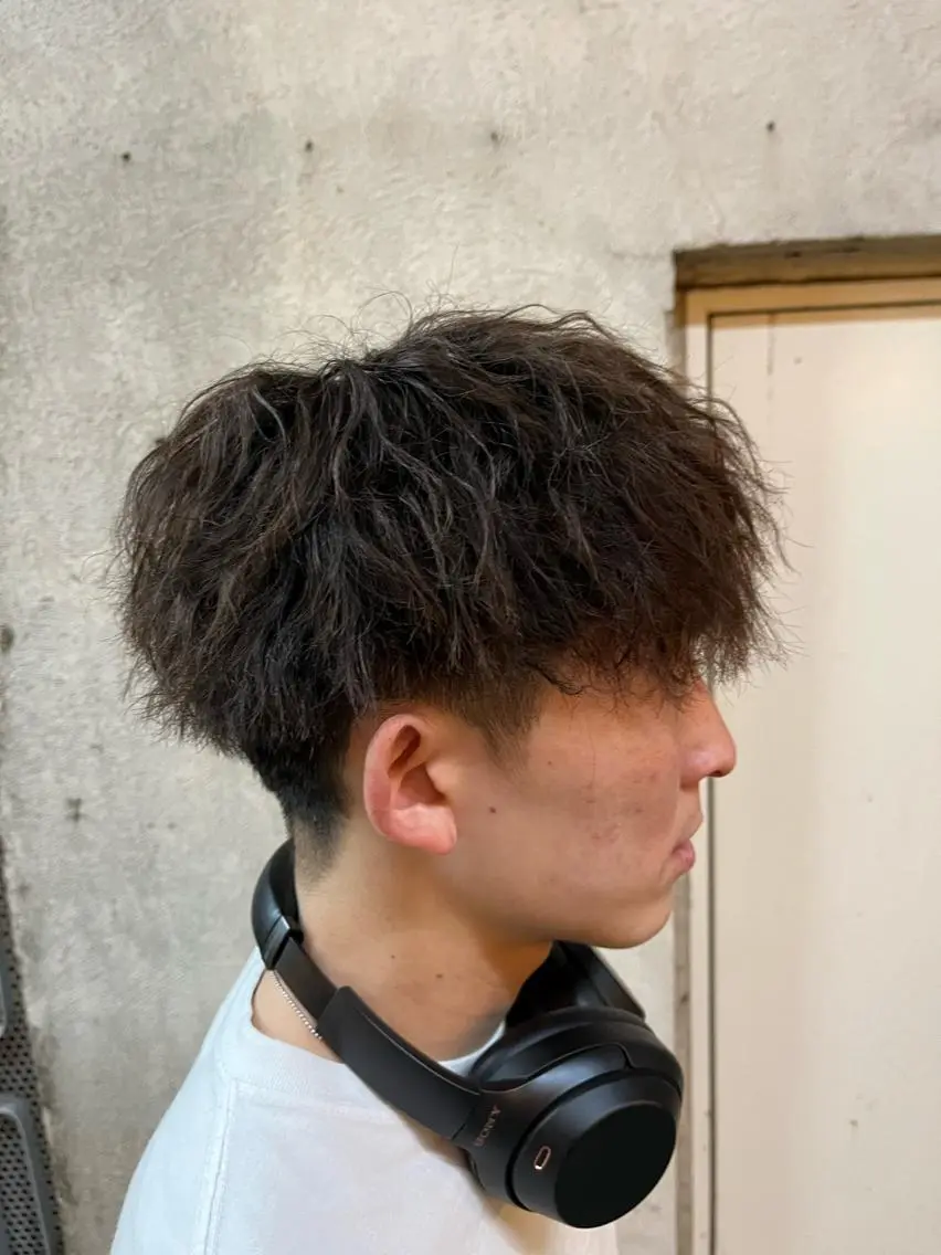 ショート パーマ メンズ カット パーマ トリートメント ヘアセット 🏆メンズヘア特化 🥇代表りんぺーのヘアスタイル
