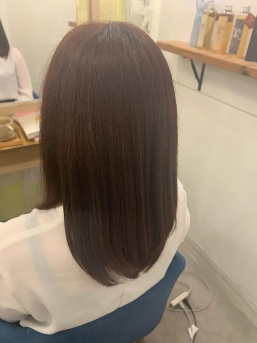 セミロング カラー 【髪質改善】【美髪】 【ツヤ髪】ほしのちりのヘアスタイル