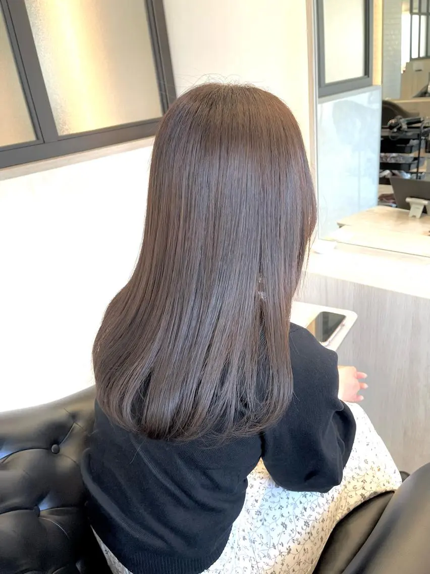 ロング カラー カット ヘアカラー トリートメント emi/髪質改善/ 韓国風/艶カラーのヘアスタイル