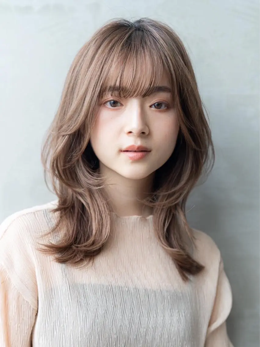 ミディアム カラー カット ヘアカラー トリートメント 🉐レイヤー/塩見 弘樹🉐渋谷のヘアスタイル