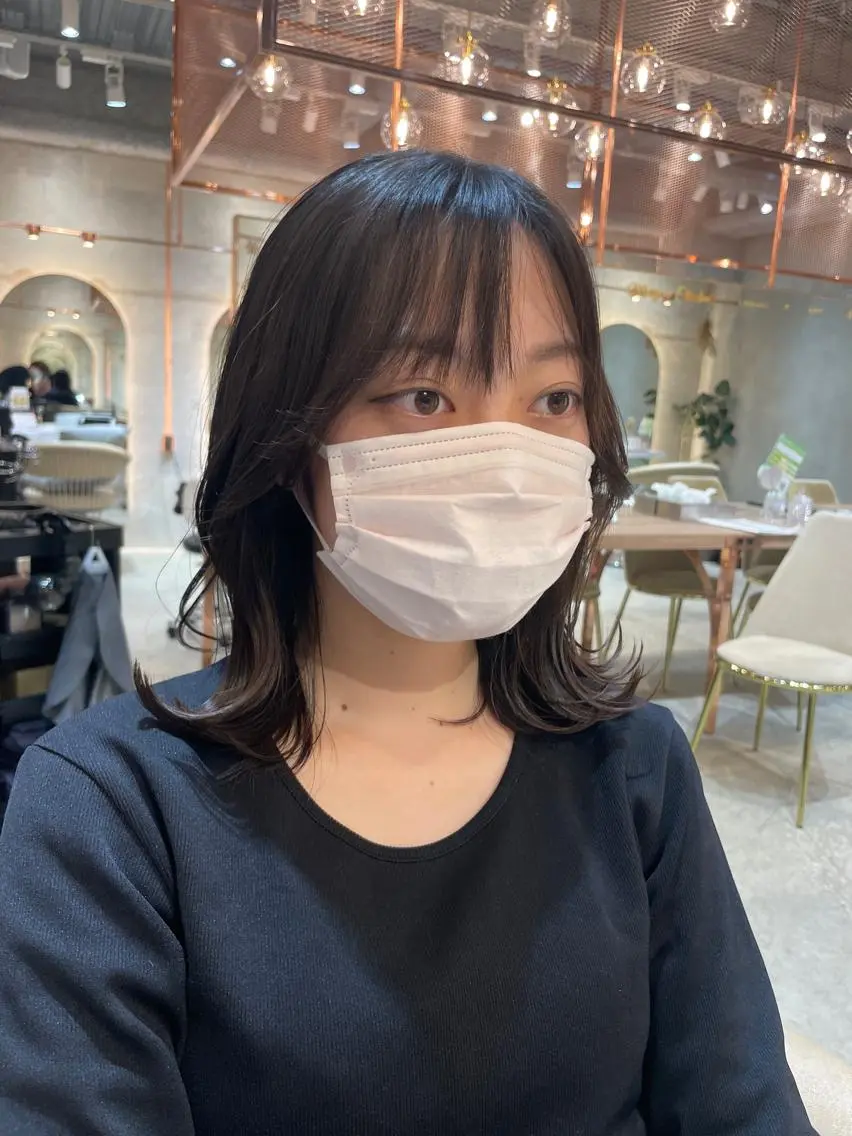 ミディアム カット ヘアカラー トリートメント レイヤー/韓国ヘア 縮毛矯正🫧鈴木颯のヘアスタイル