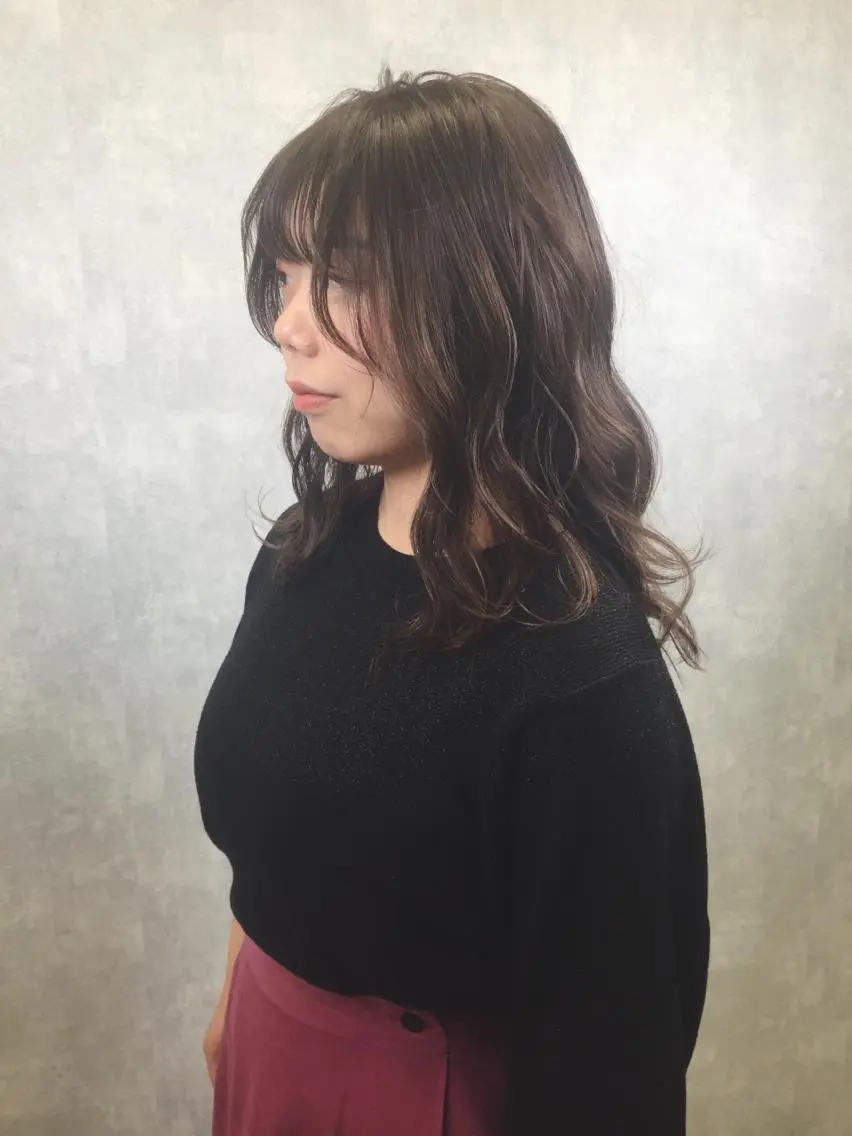 ミディアム カラー 透明感カラー 卒業式のヘアスタイル カット ヘアカラー 透明感・暗髪 梅田・増田のヘアスタイル