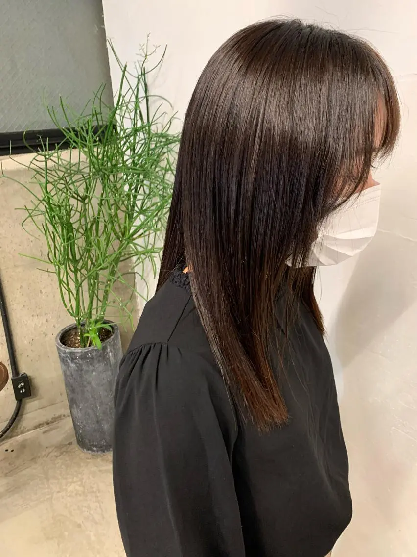 ロング 髪質改善 ロング トリートメント カット 縮毛矯正 トリートメント パーマ/パーマ落とし /藤木舜太のヘアスタイル
