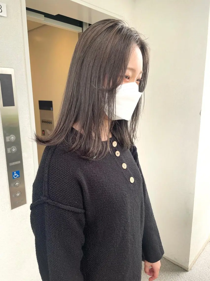 セミロング カラー ヘアアレンジ 🌷FUKA🌷 まろやかハイトーンのヘアスタイル