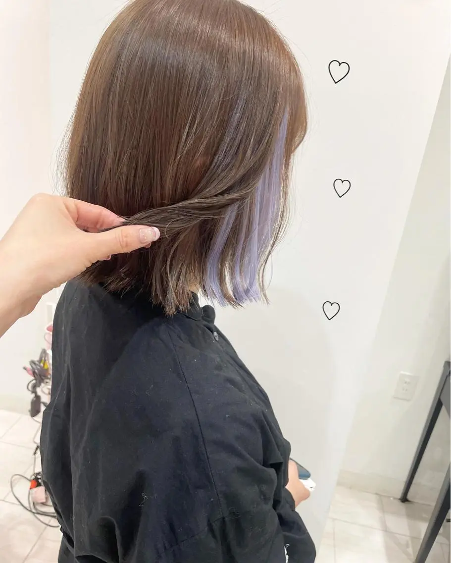 ショート カラー シールエクステ ブルーカラー エクステ 新宿駅近♡個室 ♡関口三都季🌜のヘアスタイル