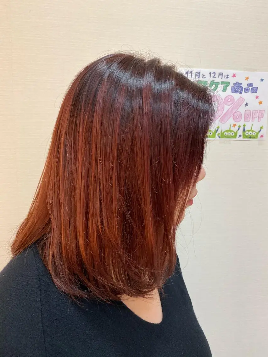 セミロング カラー バレイヤージュ ピンクカラー バイオレットカラー レイヤーカット 🟢NEGi🟣 🫧髪質改善のヘアスタイル