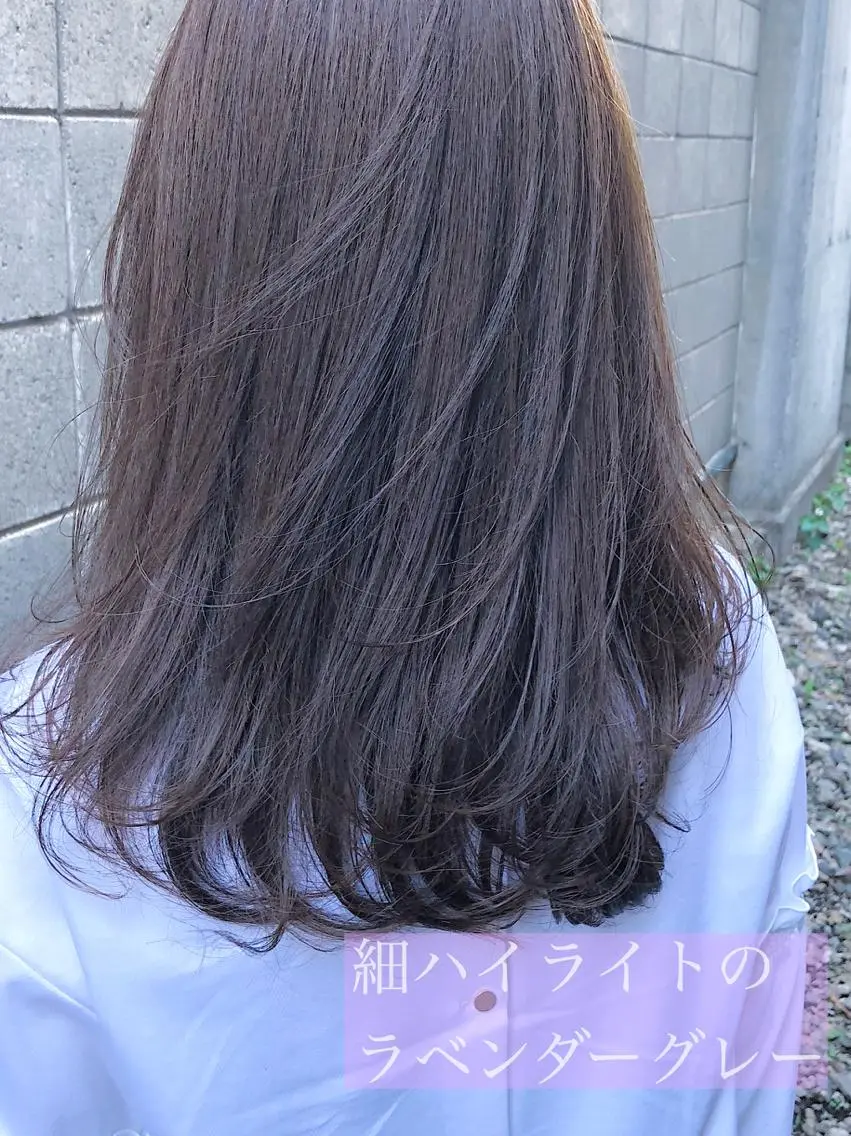 セミロング カラー アッシュ 透明感カラー ハイライトカラー ラベンダーカラー ラベンダーアッシュ 似合わせ専門美容師 なかじまのヘアスタイル