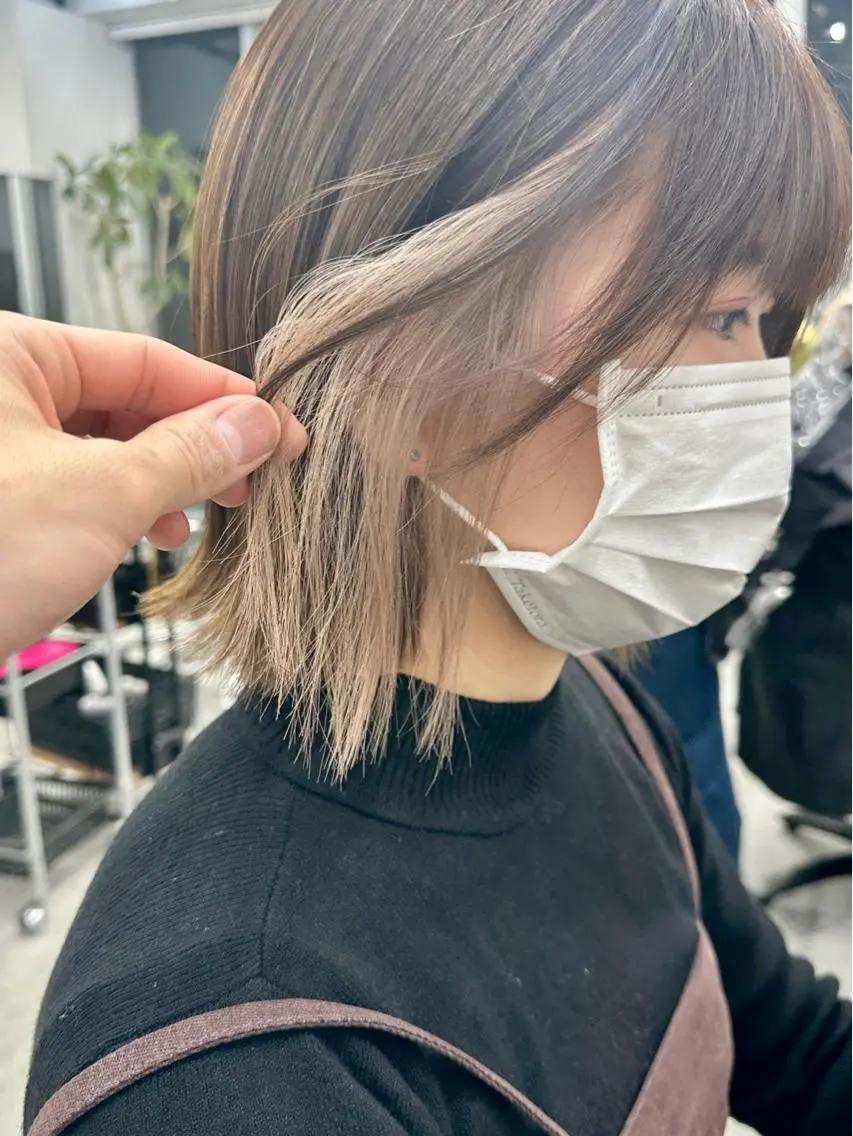 ミディアム カラー カット ヘアカラー トリートメント ブリーチダブルカラー 【koide】のヘアスタイル