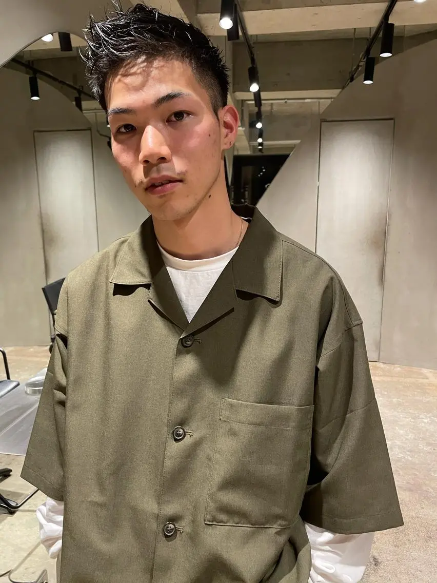 ロング メンズ フェードカット 刈り上げ 🌈圧倒的デザイン パーマ　関和希のヘアスタイル
