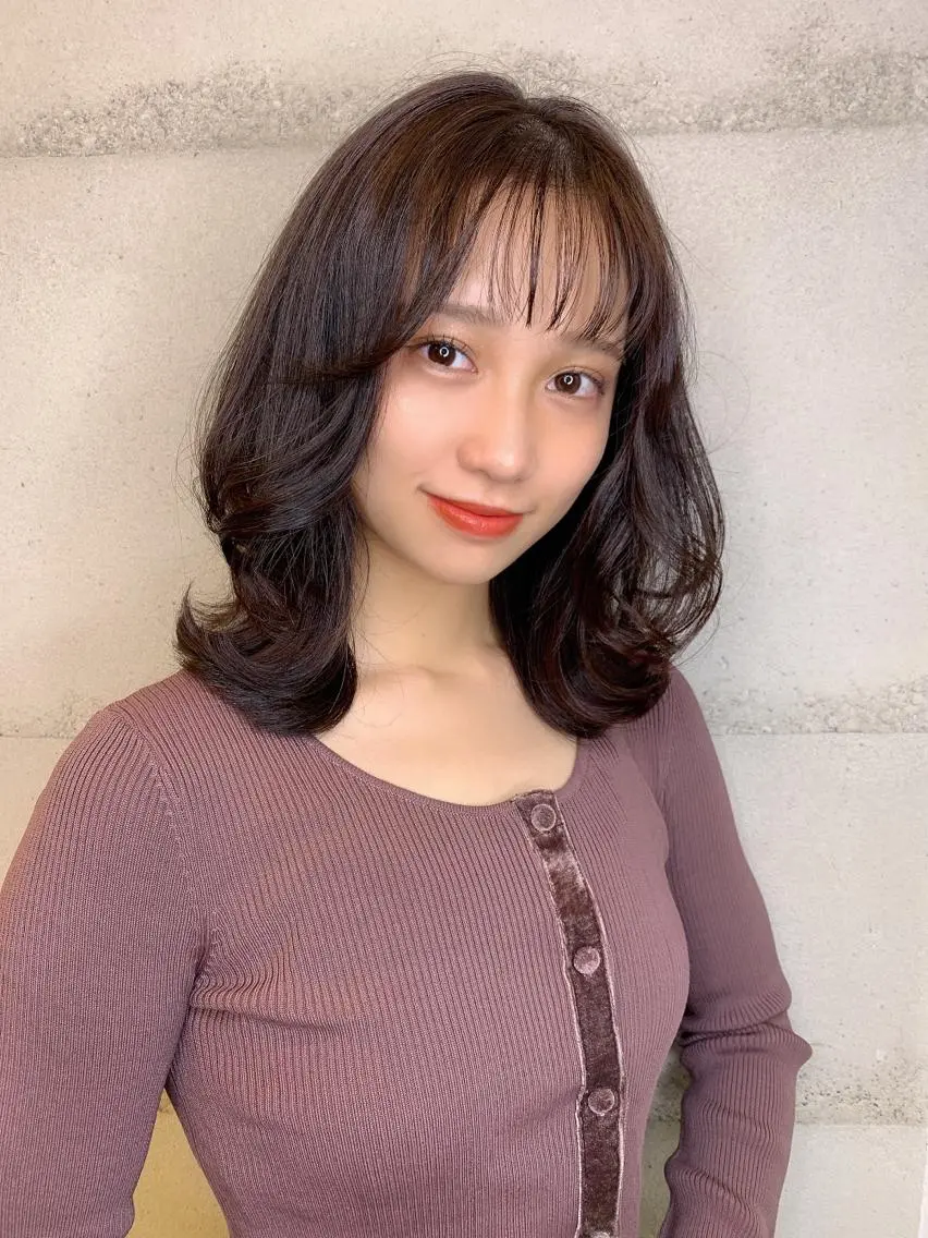 ミディアム カラー 透明感カラー✂︎ /縮毛矯正/YUKAのヘアスタイル