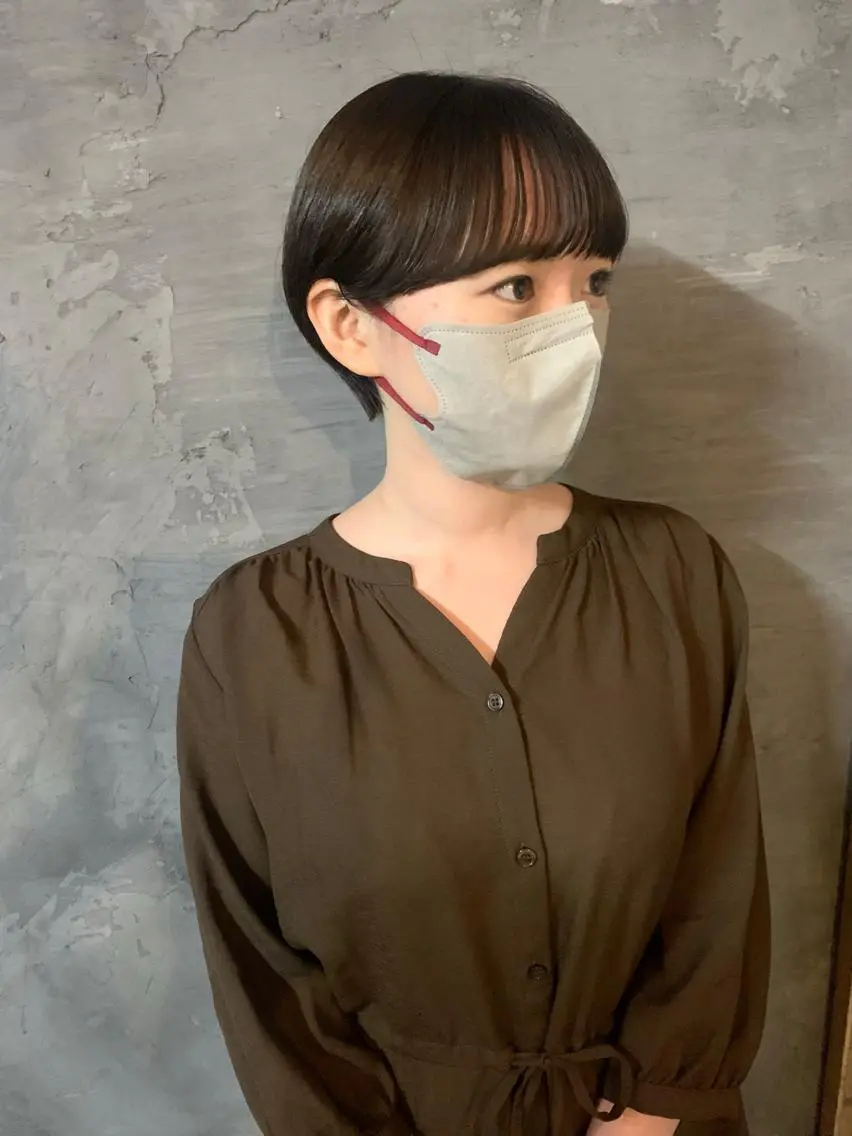 ショート カラー ショートヘア カット ヘアカラー トリートメント シノザキ/薬院/ボブ /ショート/髪質改善のヘアスタイル