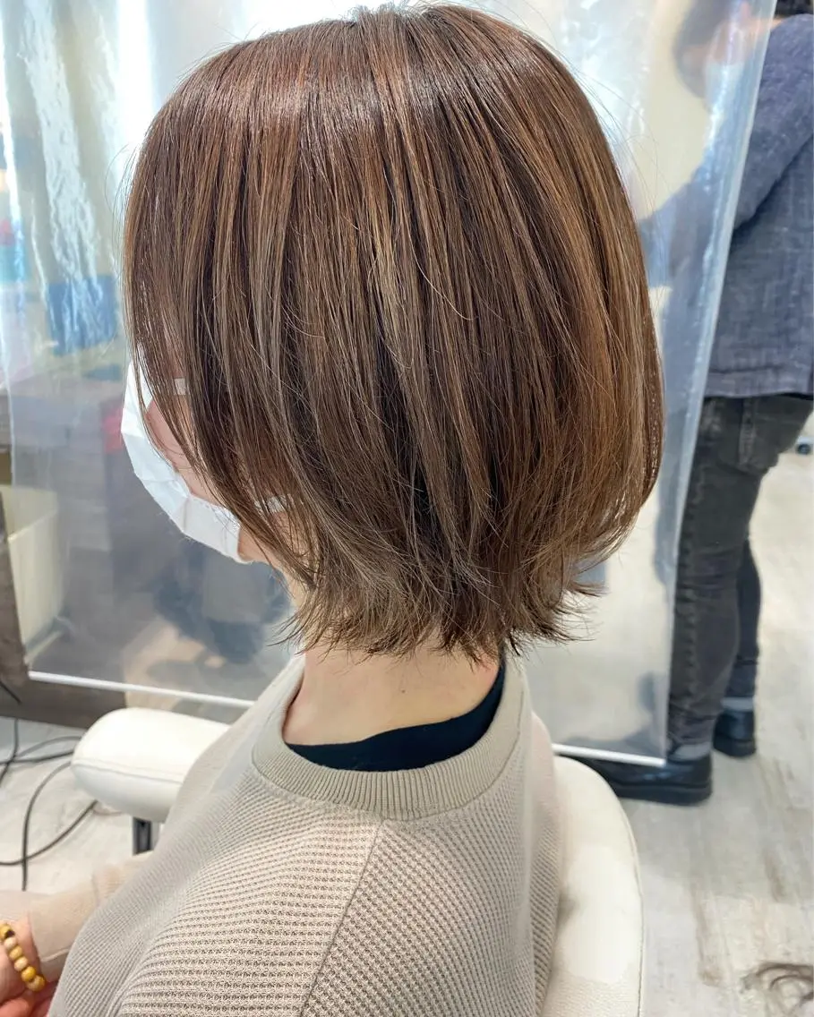 ショート カラー ハイライトカラー ハイライト ショート/ボブ🌿 大野ちかのヘアスタイル