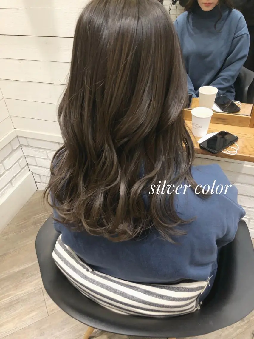 セミロング ヘアカラー トリートメント ヘアセット ✨透明感ケアカラー✨ 長野ゆきなのヘアスタイル