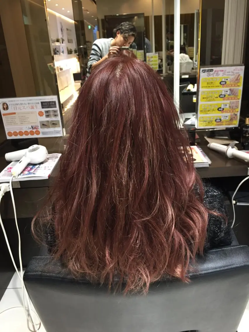 ロング カラー ピンクカラー メンズ特化美容師 カラー専門ぺーターのヘアスタイル
