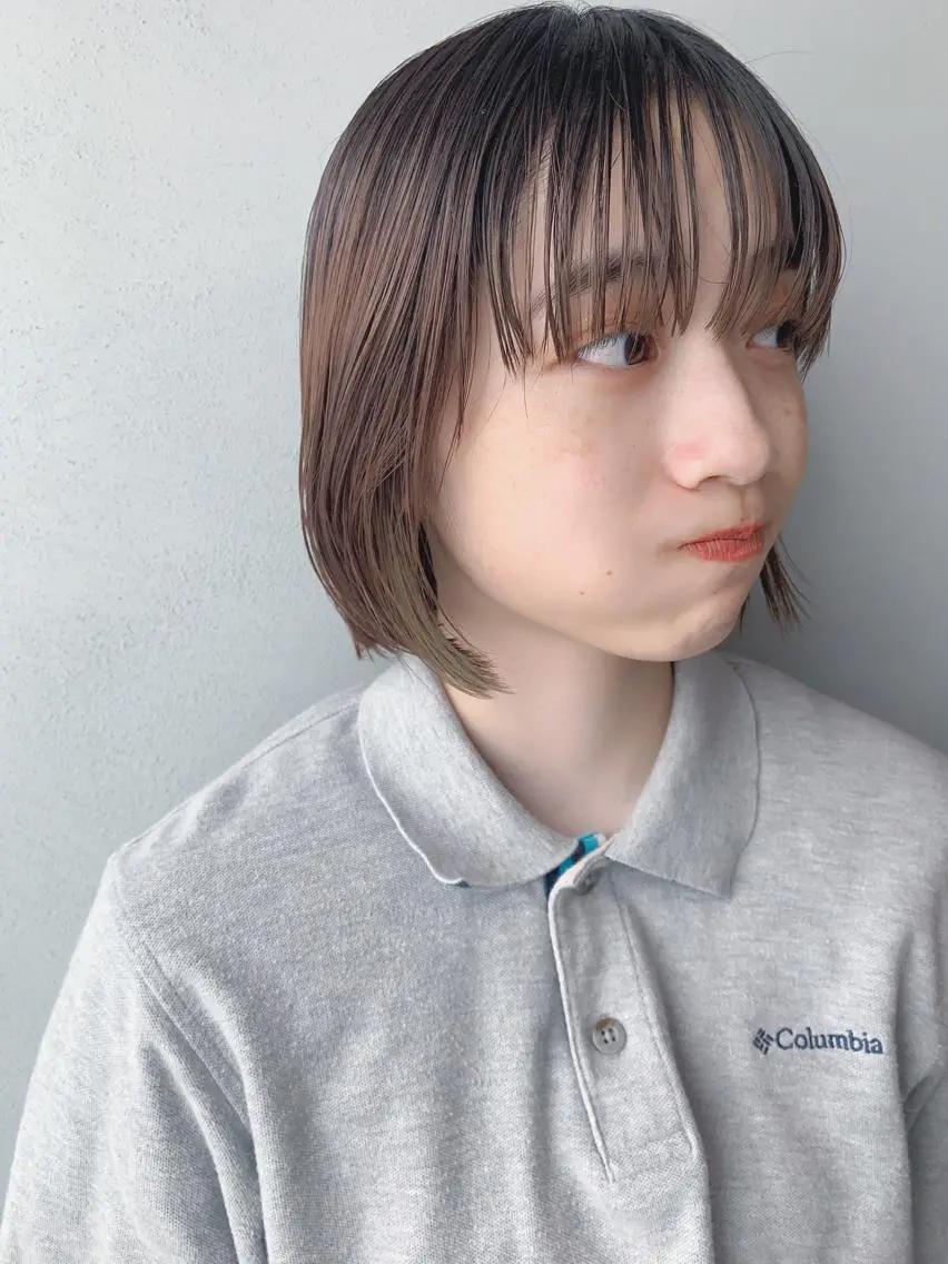 ショート カラー ボブパーマコテ巻き風 パーマNo1深江秀平のヘアスタイル