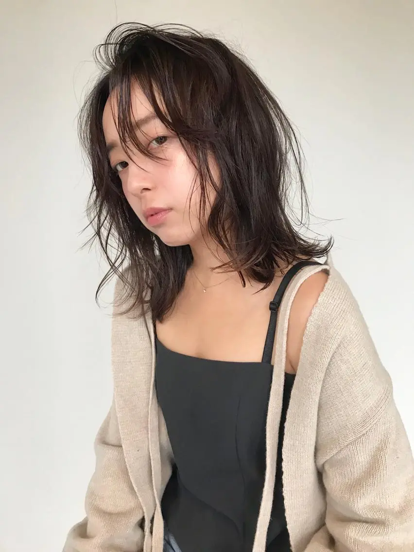 セミロング カラー パーマ ヘアアレンジ エイジングケア/大人 デザイン/FRAMEのヘアスタイル