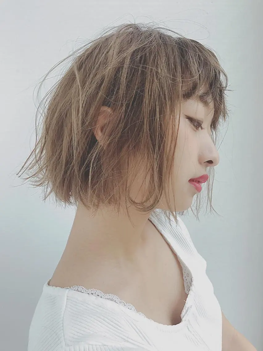ミディアム カラー ボブ エイジングケア/大人 デザイン/FRAMEのヘアスタイル
