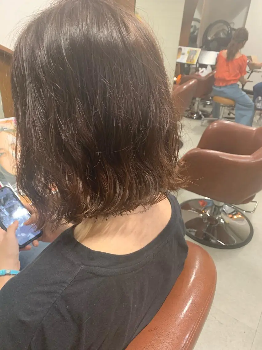 ミディアム パーマ 吉田 茉生のヘアスタイル