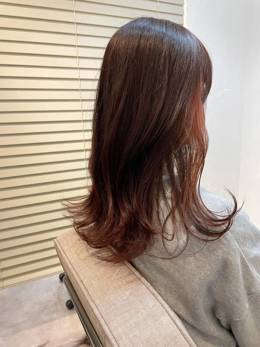 ロング カラー ピンクカラー カット ヘアカラー 瀬川 雄太のヘアスタイル