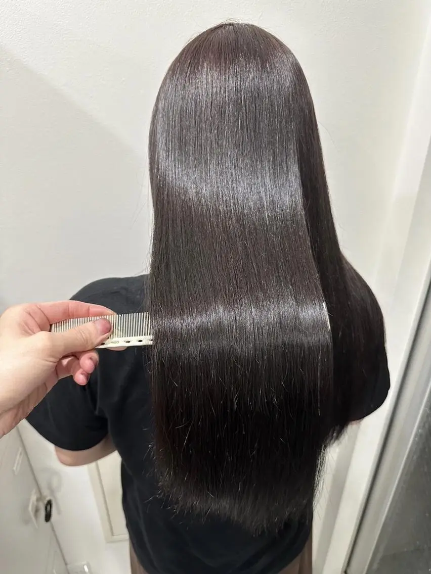 ロング カット ヘアカラー 縮毛矯正 トリートメント ヘッドスパ ヘアセット 髪質改善×艶髪カラー 🫧銀座のヘアスタイル
