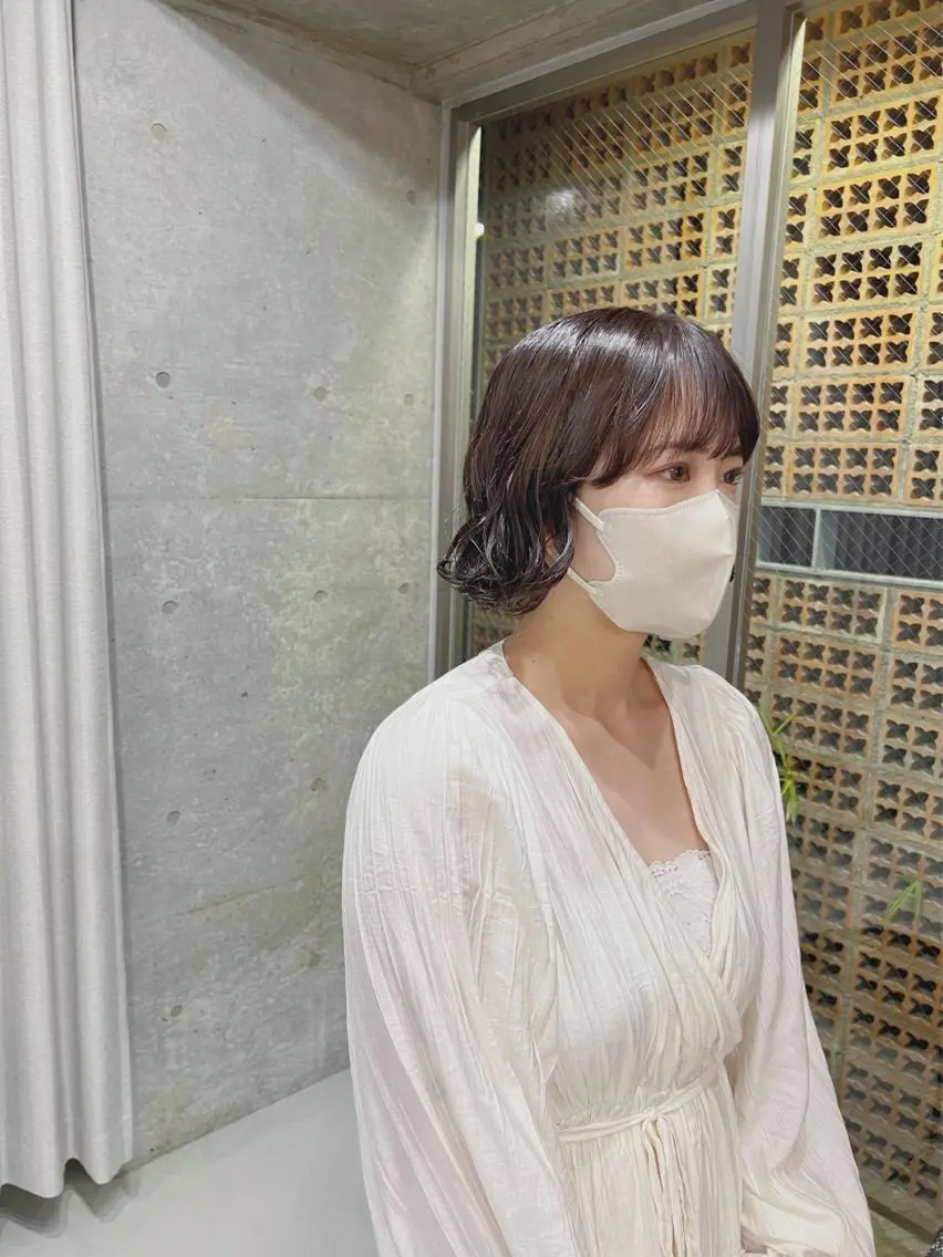 パーマ カット パーマ トリートメント ボブパーマコテ巻き風 パーマNo1深江秀平のヘアスタイル