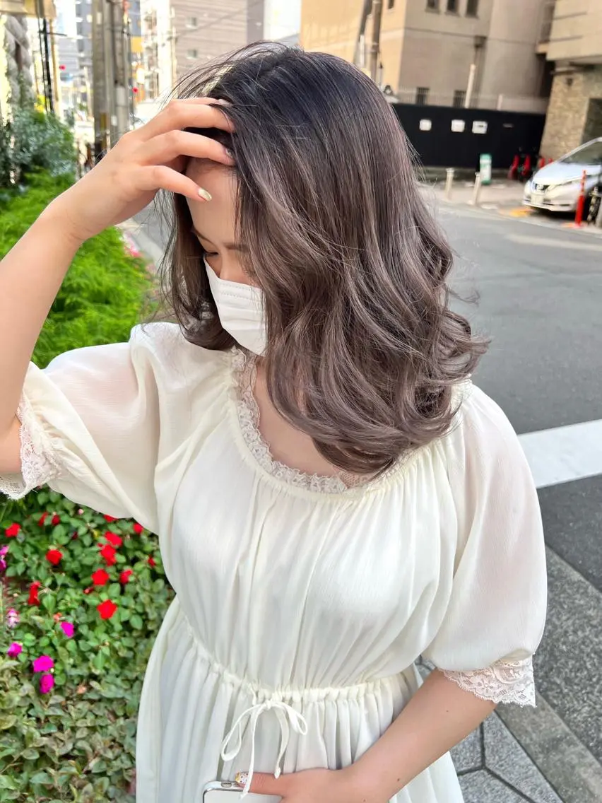 ミディアム カラー ヘアカラー シールエクステ特化 ハイトーン、NANAのヘアスタイル