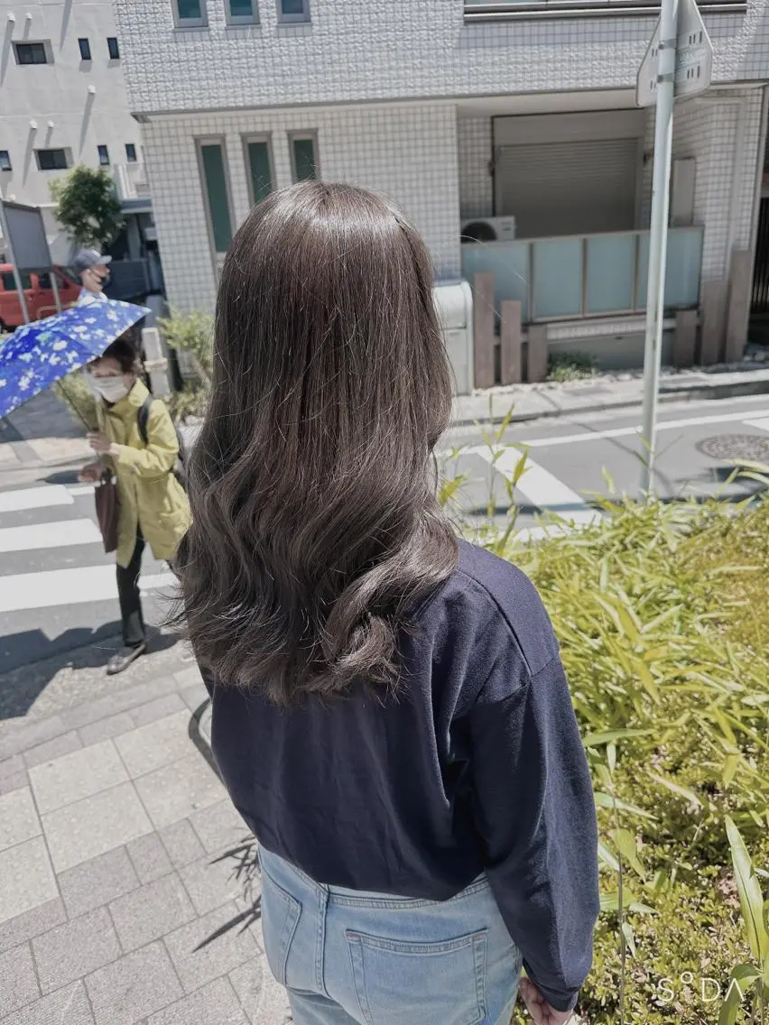 セミロング カラー ヘアアレンジ ダブルカラー｜ なおき｜池袋美容師のヘアスタイル