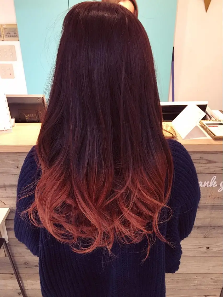 セミロング カラー グラデーションカラー ピンクカラー ハイトーンブリーチ 土坂 由志【京都】のヘアスタイル