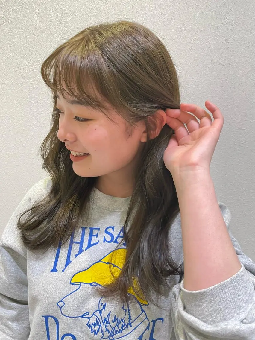 ロング カラー ブリーチ ダブルカラー ブリーチなしカラー 野田 カレンのヘアスタイル