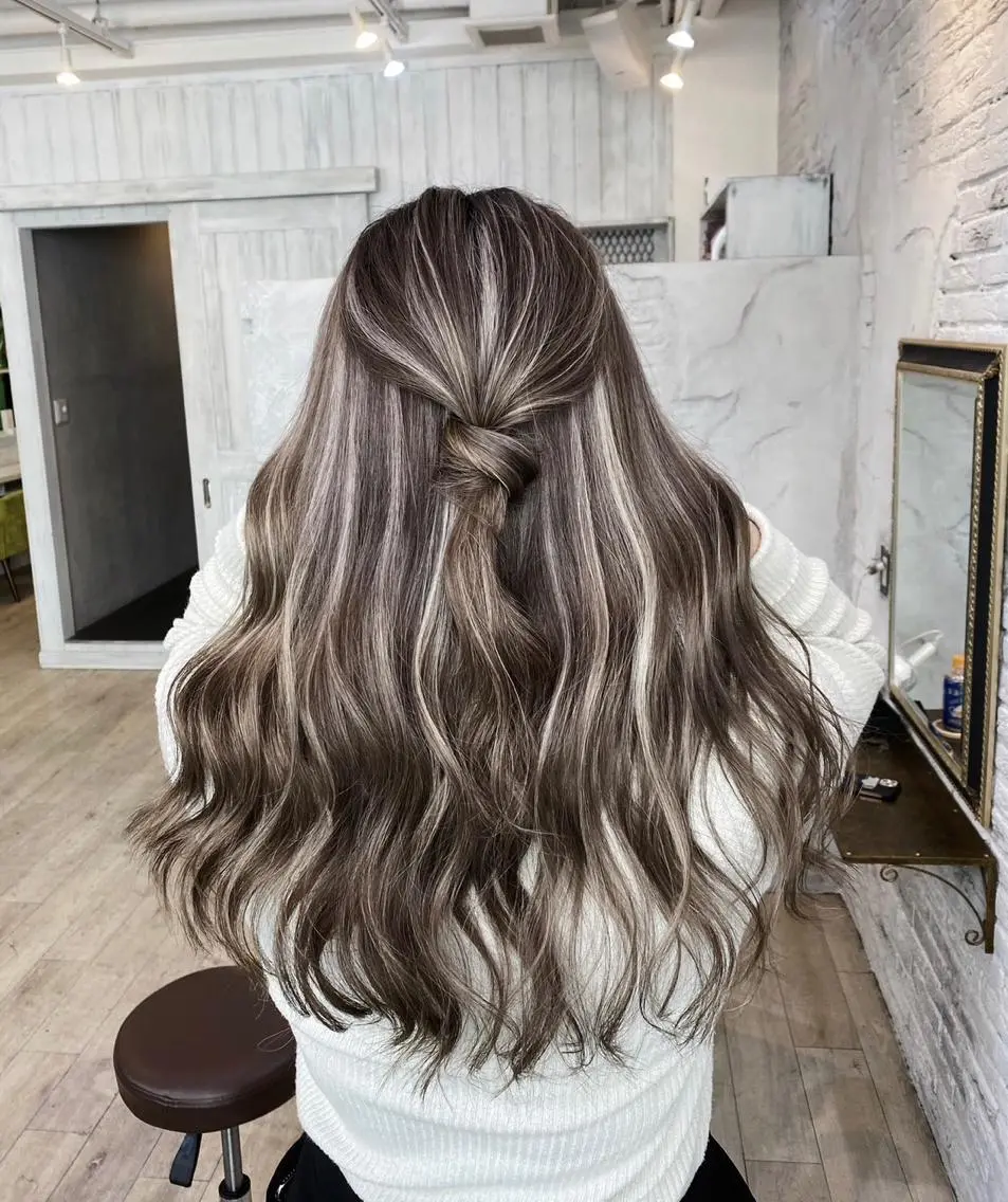 ロング カラー ヘアアレンジ グレージュ ハイライトカラー ハイライト 指名数No.1 /NAOYAのヘアスタイル