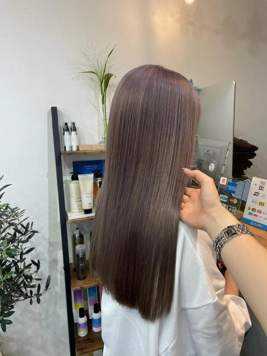 ロング カラー ラベンダーカラー ラベンダーグレー カラーモデル募集 吉原佳穂💗のヘアスタイル