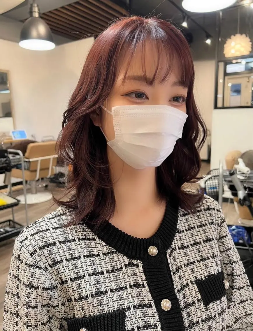 ミディアム カット ヘアカラー トリートメント 安井 貞好のヘアスタイル