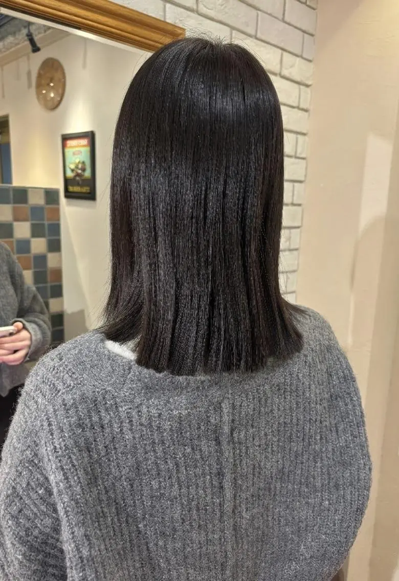 ミディアム ボブ 髪質改善 カット ヘアカラー トリートメント ヘッドスパ flencia 丸 和博｜カットのヘアスタイル