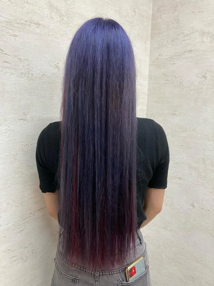 ロング カラー ブリーチ ダブルカラー ラベンダーカラー ピンクカラー トリートメント TELA HAIR 幕張本郷店 澤田のヘアスタイル