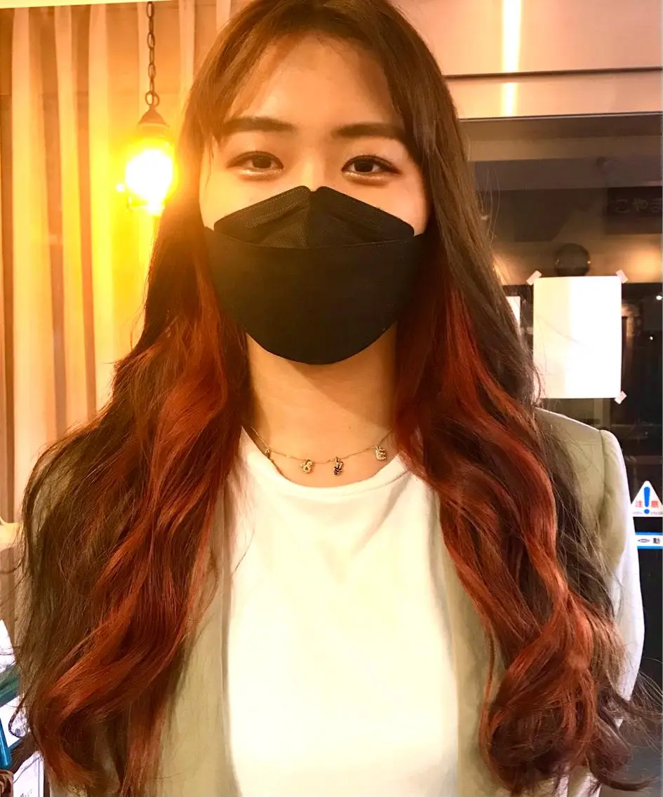 ロング カラー ベージュカラー イヤリングカラー オレンジ オレンジベージュ 💎透明感カラー特化 💎TAISEIのヘアスタイル