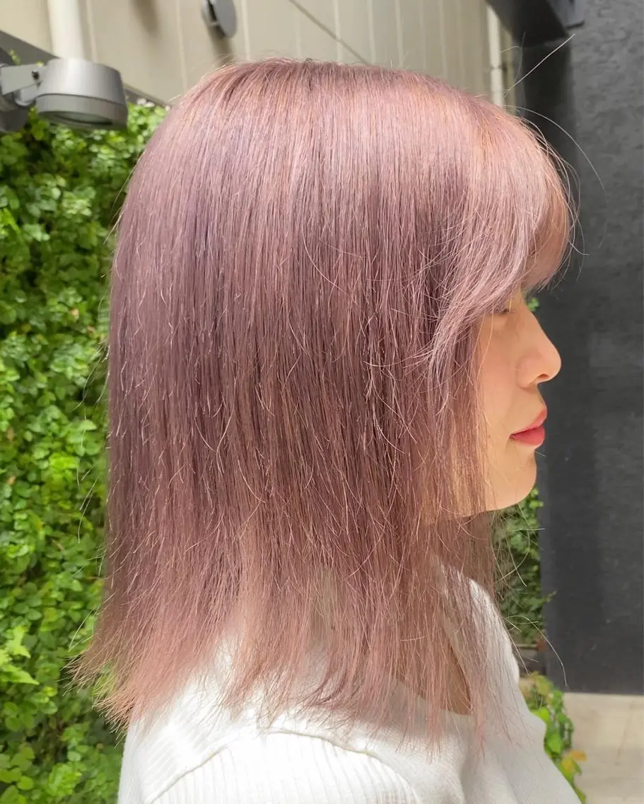 ショート カラー ラベンダーカラー ピンクカラー ピンクラベンダー 横尾 歩のヘアスタイル