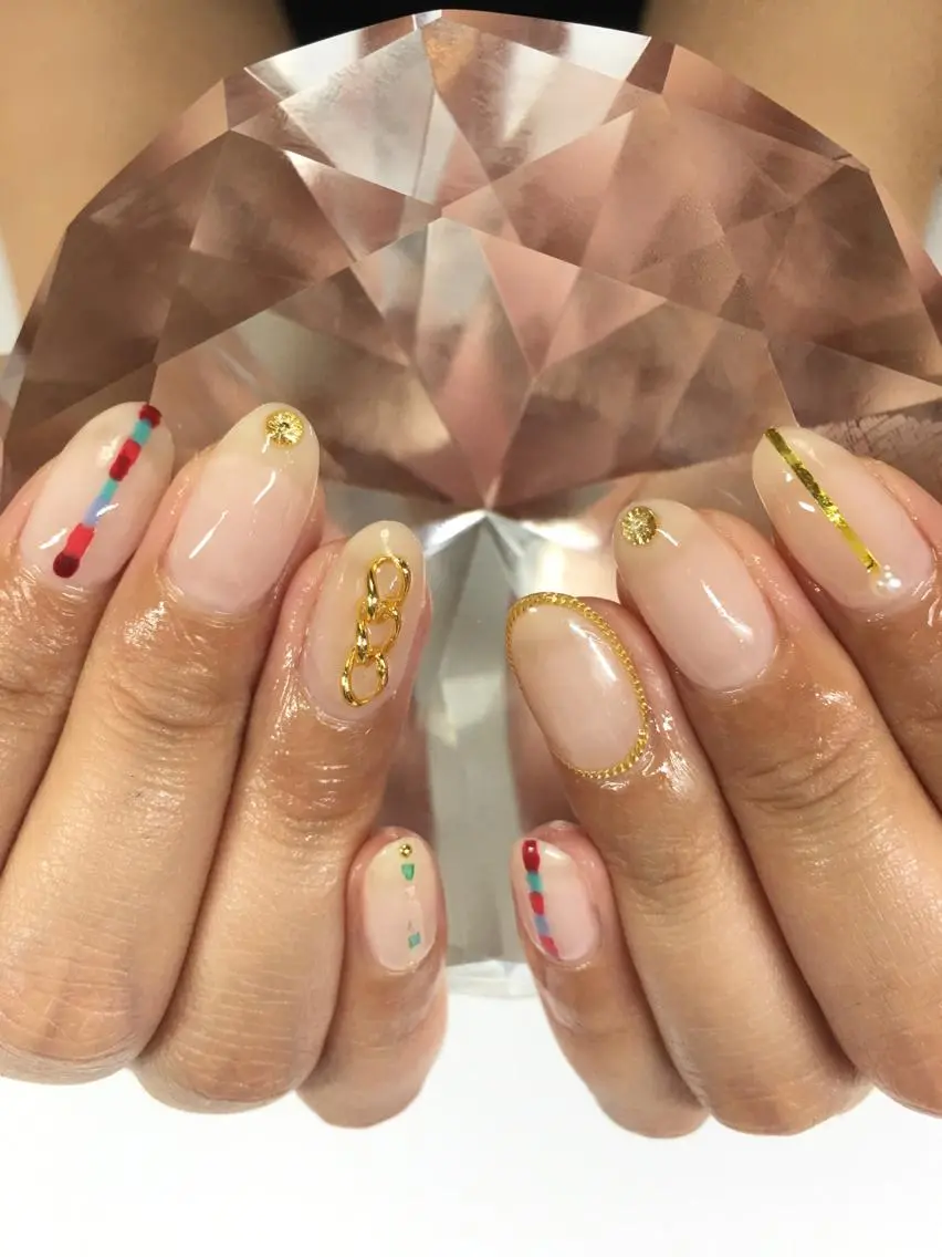ネイル 持ち込み オフィスネイル シンプルネイル ハンドネイル glow_ nailのネイルデザイン
