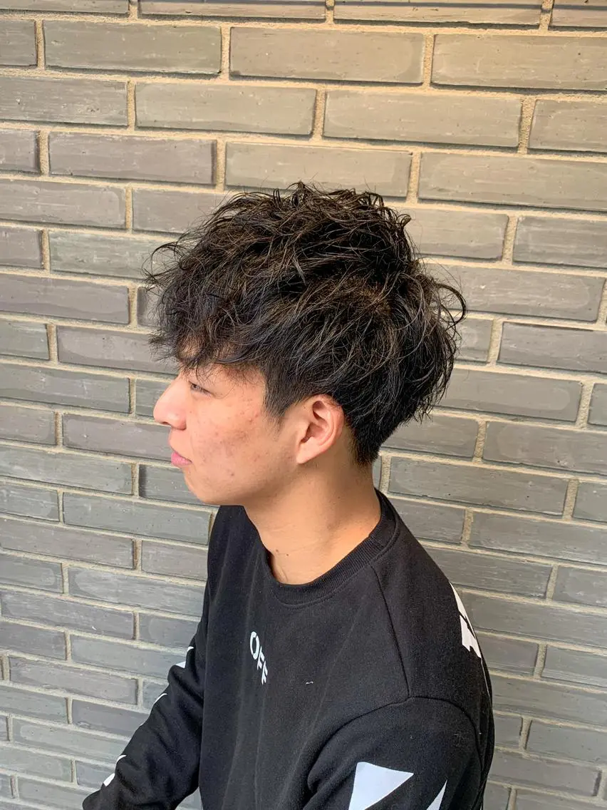 ミディアム パーマ メンズ 【川西能勢口駅1分】 木村　翔乃佑のヘアスタイル