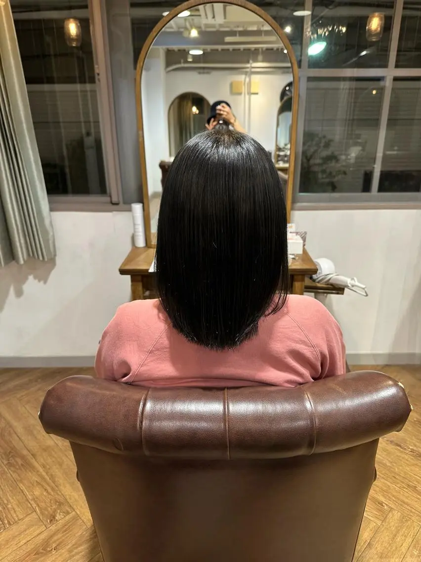 ミディアム カラー グレージュ 馬渕 拓海のヘアスタイル